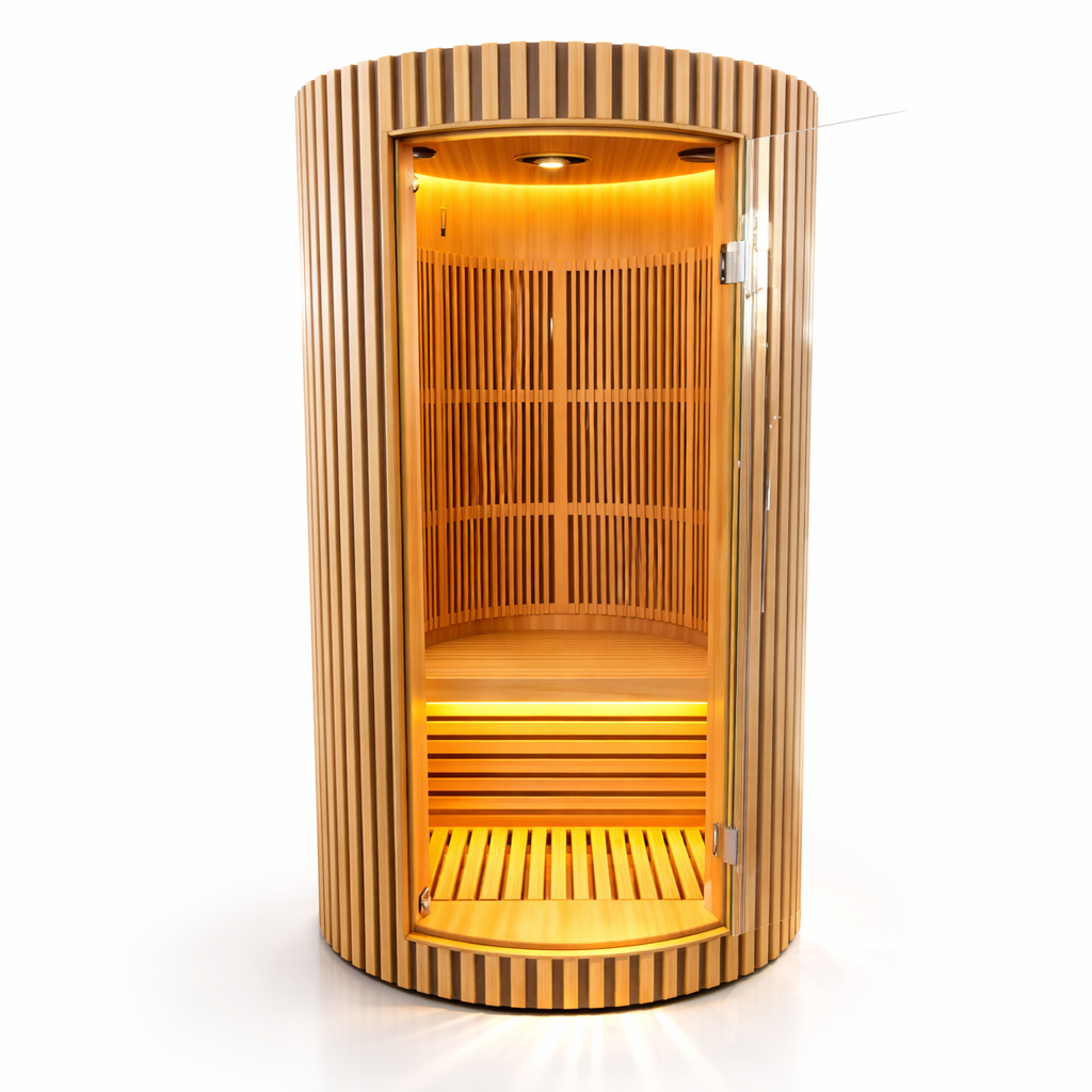 Far Infrared Sauna Room 1 Person – Solid Hemlock Wood Home Spa Cabin with Smart Touch Control – 2000mm Height