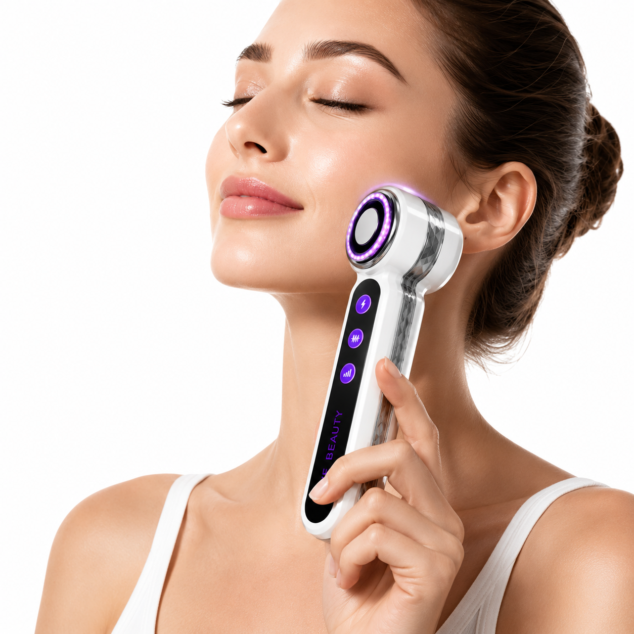 3-in-1 EMS Microcurrent Facial Massager with Heat & Vibration for Skin Firming & Facial Care
