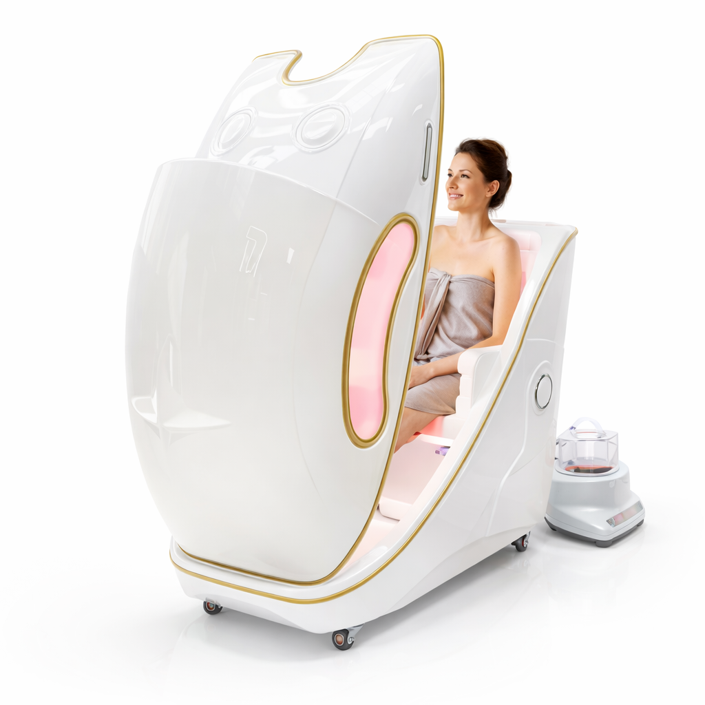 THEIA Health Capsule Infrared Sauna Pod – Herbal Steam, Ozone Cleaning & LCD Touch Control – Professional Beauty Salon Sauna Capsule