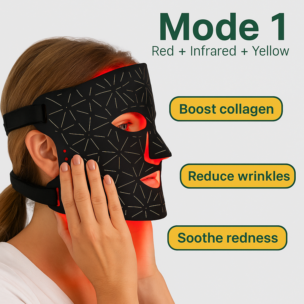 LED Facial Therapy Mask – 8-Color Red & Near-Infrared Light for Firming, Whitening & Anti-Redness