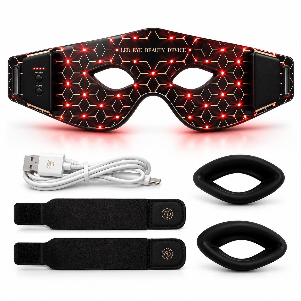LED Red Light Therapy Eye Mask with 630nm & 850nm Light – Rechargeable Eye Care Device