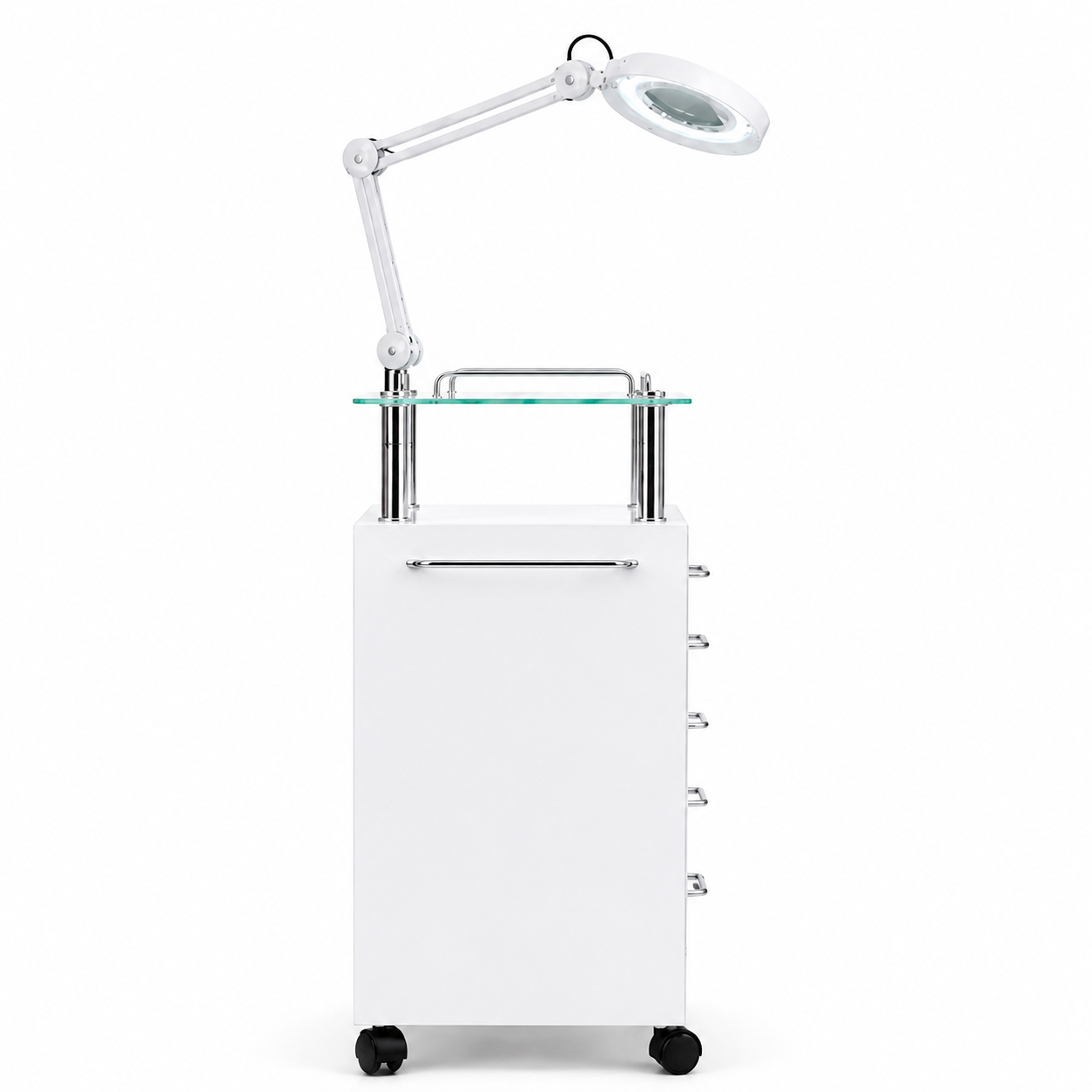 Beauty Salon Trolley with Magnifying Lamp & Drawers | THEIA