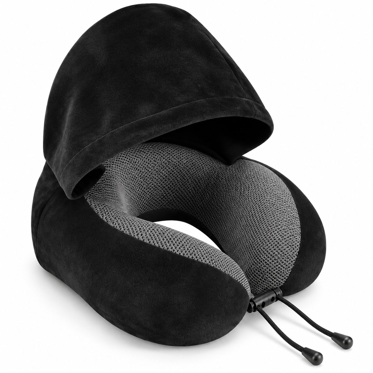 Hooded Memory Foam Travel Neck Pillow – Ergonomic Comfort for Every Journey