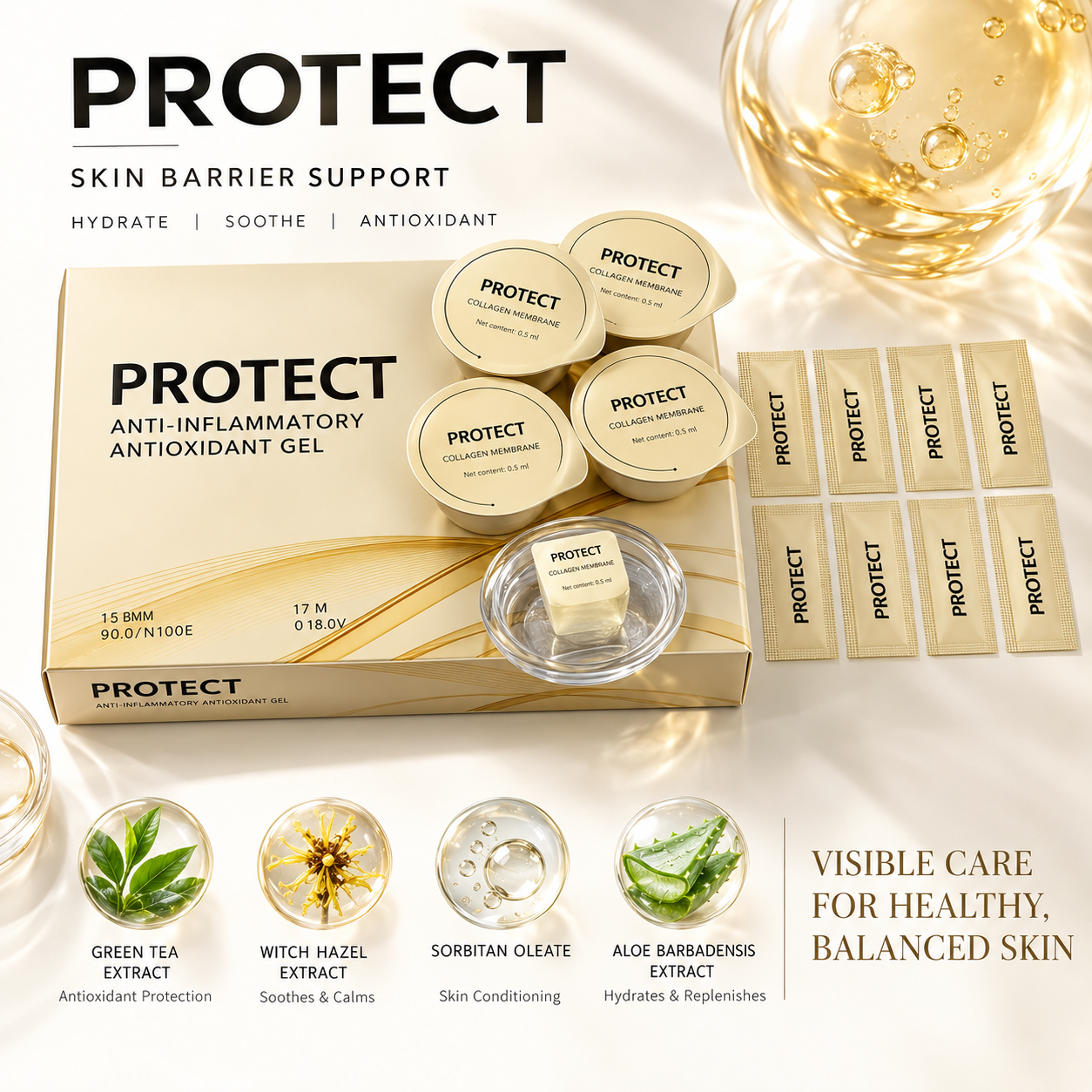 Energize & Protect Professional Skincare Gel Set for Facial Beauty Treatments