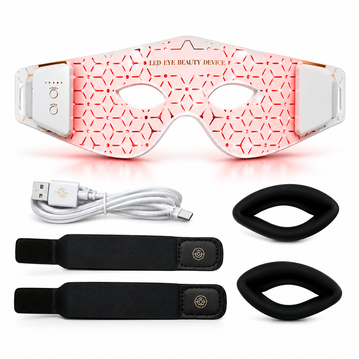 LED Red Light Therapy Eye Mask with 630nm & 850nm Light – Rechargeable Eye Care Device
