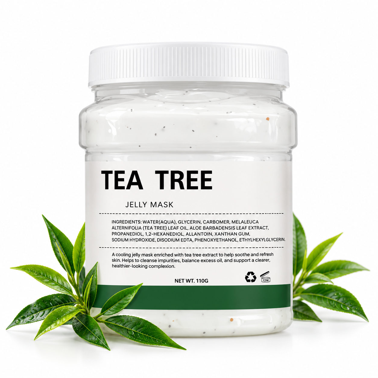 Professional Tea Tree Hydro Jelly Peel-Off Facial Mask Powder 300g / 10.6 oz – Clarifying & Purifying Spa Mask