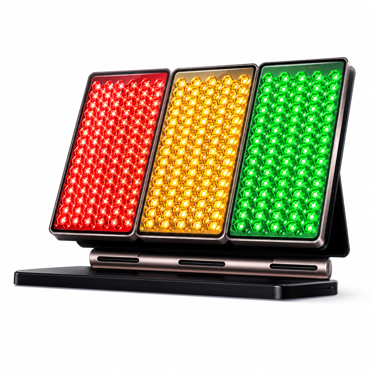 LED Light Therapy Panel for Facial Skin Care – Desktop Photon Beauty Device with Red, Yellow & Green Light