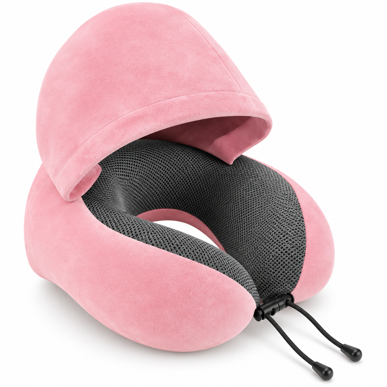 Hooded Memory Foam Travel Neck Pillow – Ergonomic Comfort for Every Journey