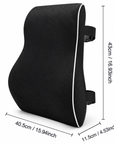 Memory Foam Lumbar Support Cushion for Office Chair & Car Seat – Ergonomic Back Support Pillow