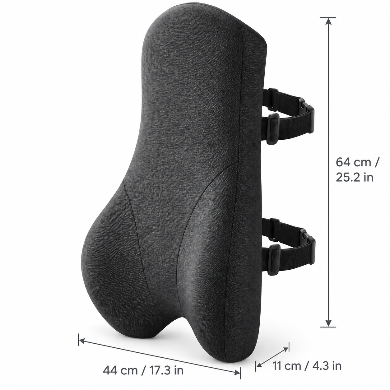 Ergonomic Full Back Memory Foam Lumbar Support Cushion – Adjustable Office Chair Back Pillow