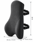 Ergonomic Full Back Memory Foam Lumbar Support Cushion – Adjustable Office Chair Back Pillow