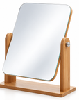 360° Rotating Wooden Vanity Mirror with Adjustable Tabletop Stand