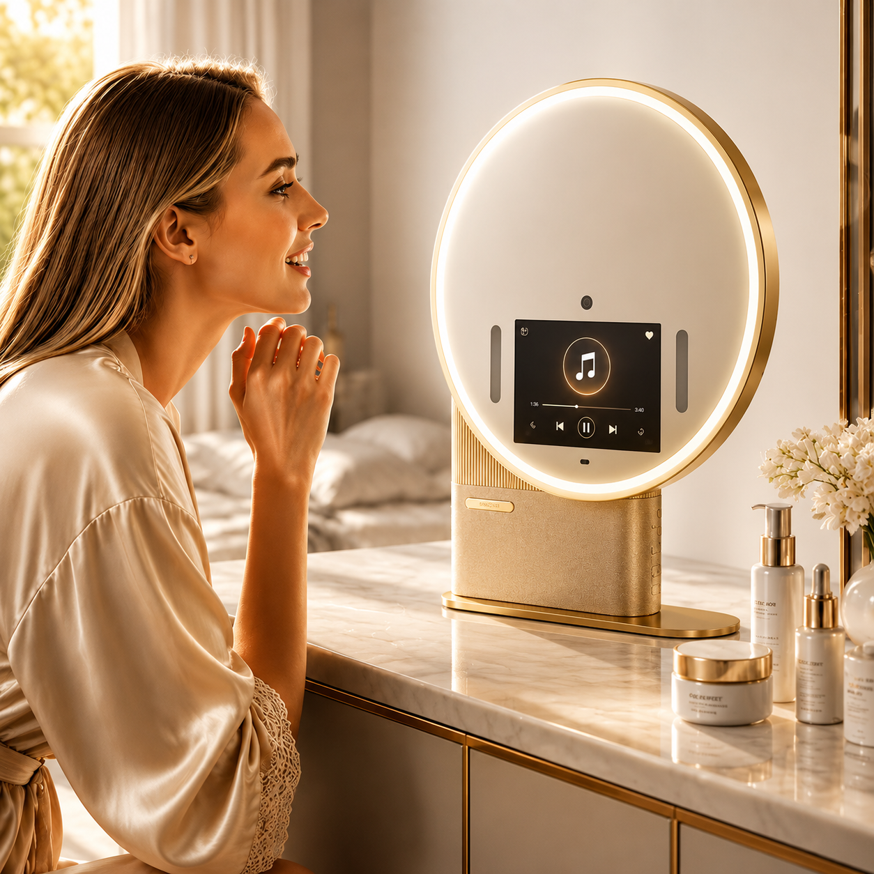 Luxury AI Skin Analyzer Mirror Pro Multi-Spectrum Facial Skin Analysis System with HD Smart Display
