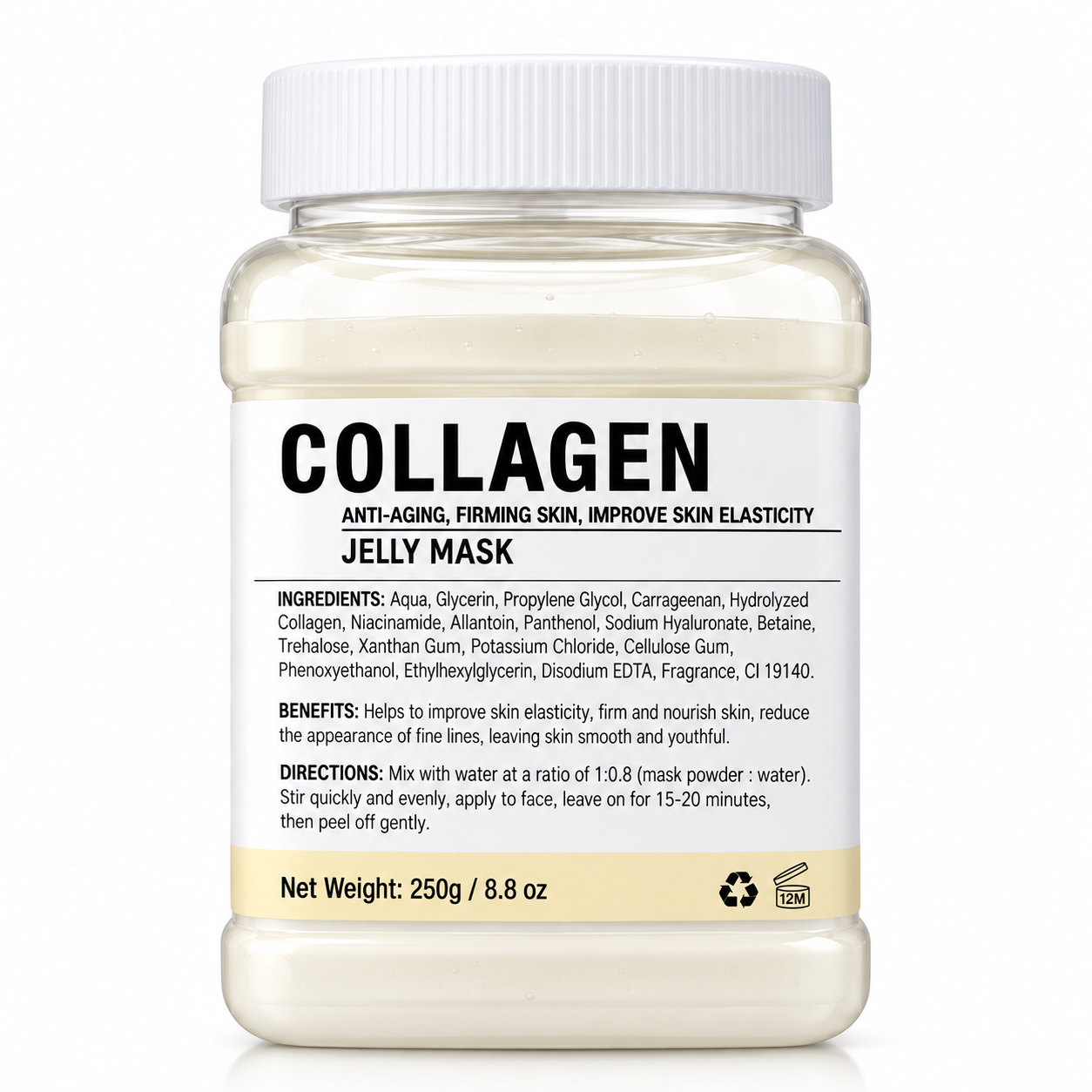 Professional Jelly Mask Trio – Rose, Collagen & Hyaluronic Acid – 3 × 250 g
