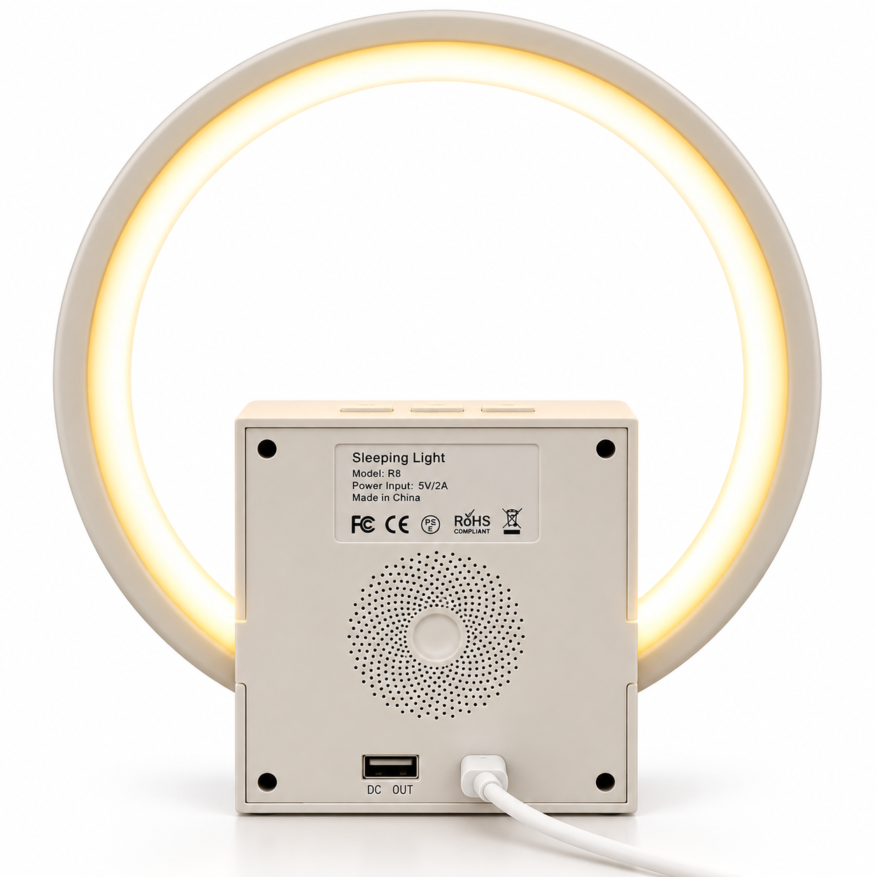 Sunrise Alarm Clock with Ring LED Light, Bluetooth Speaker, White Noise & Sleep Timer