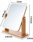 360° Rotating Wooden Vanity Mirror with Adjustable Tabletop Stand