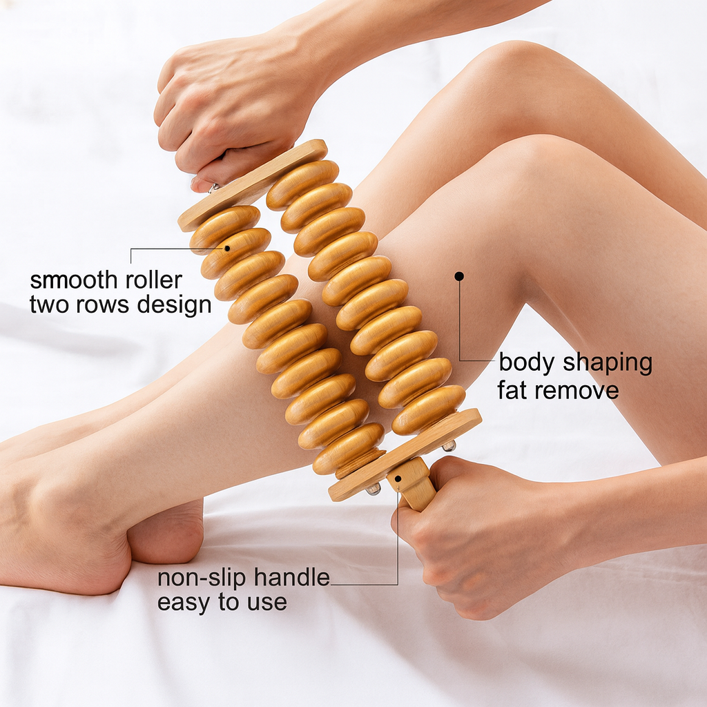 Theia DualCore Wooden Body Roller – Deep Tissue Meridian Massager