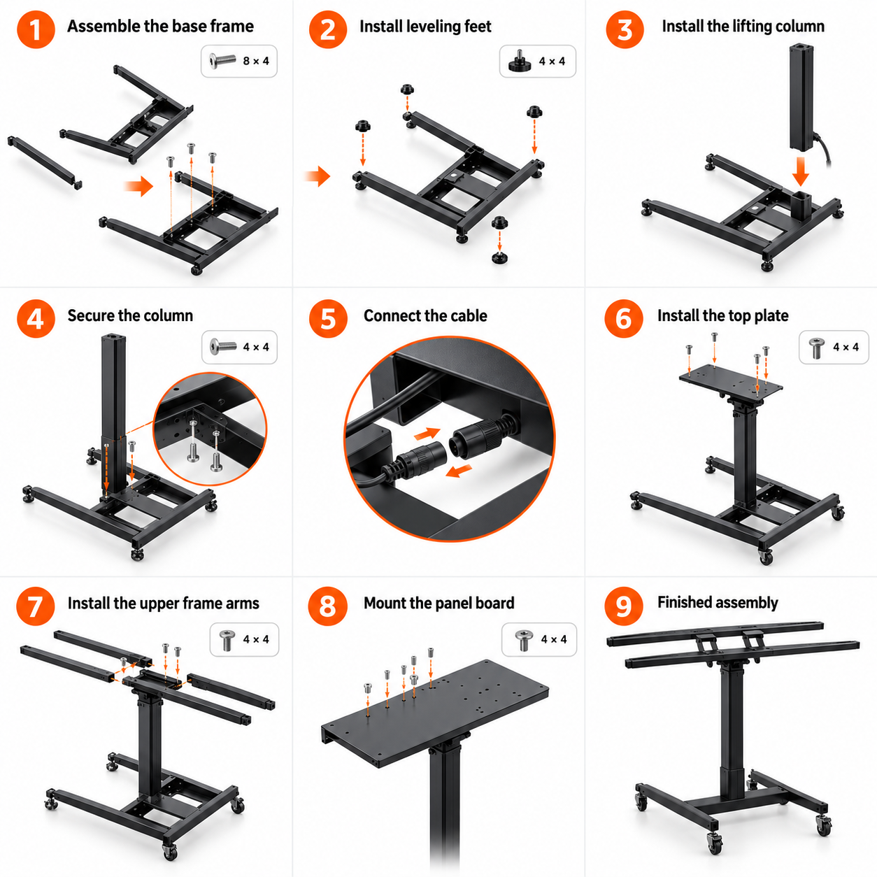 Professional Electric Red Light  Panel Stand – Motorized Height Adjustment, 360° Rotation & 4-Panel Mount