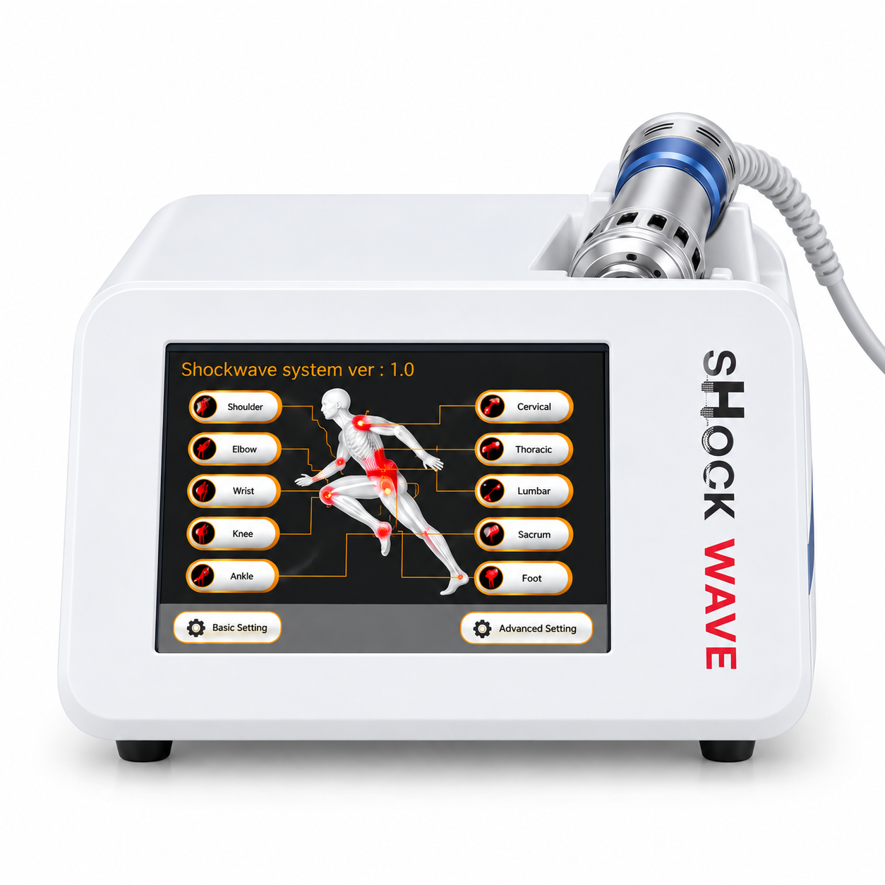 Professional Radial Shockwave Therapy Machine – 1–21 Hz, Adjustable 1–4 Bar, Touchscreen & Multiple Treatment Heads