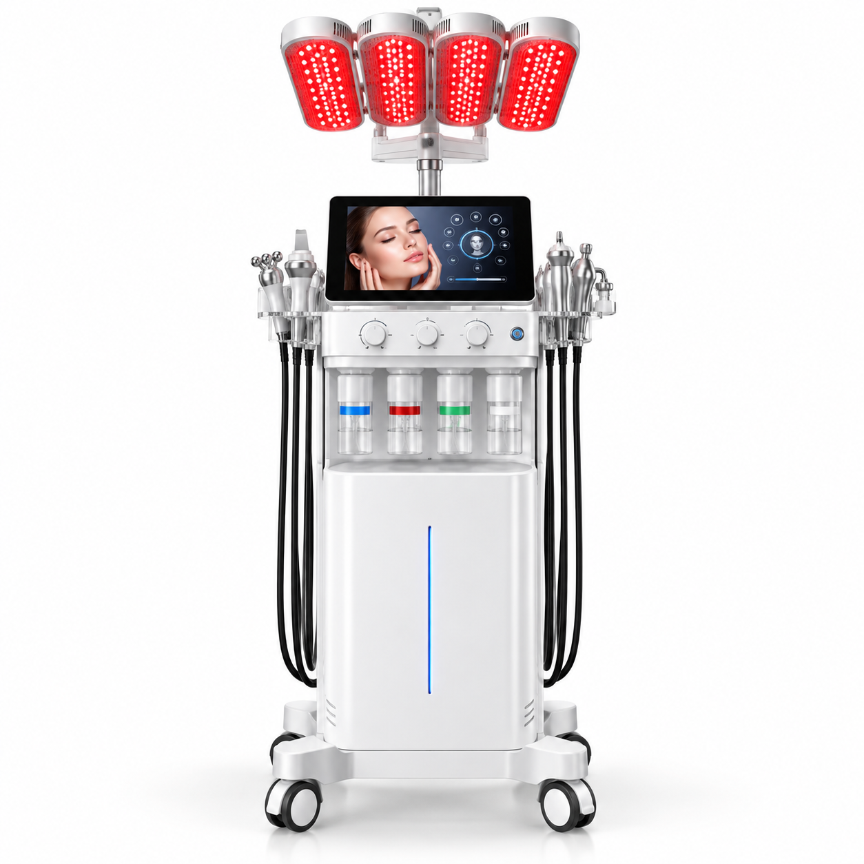 12-in-1 Hydro Dermabrasion Facial Machine with 4-Color LED Light Therapy