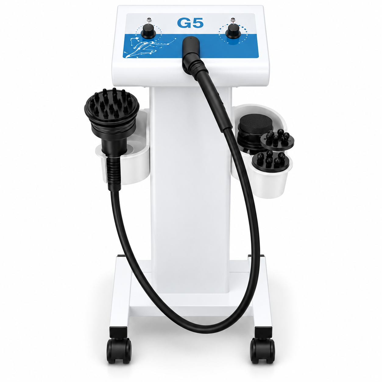 Professional G5 Vibration Massage Machine with Trolley & 5 Massage Heads – 150W