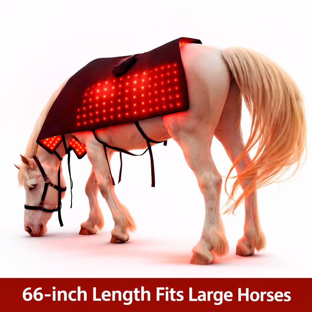 Horse Red & Near-Infrared LED Back Blanket – Battery-Powered Equine Wellness Light Pad