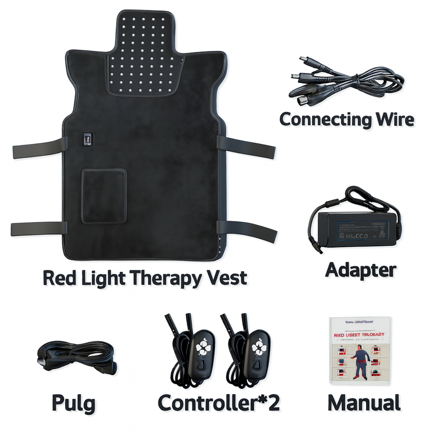 Theia Red Light Therapy Vest 660nm & 850nm – Wearable Infrared Treatment for Back, Shoulder and Full-Body Pain Relief