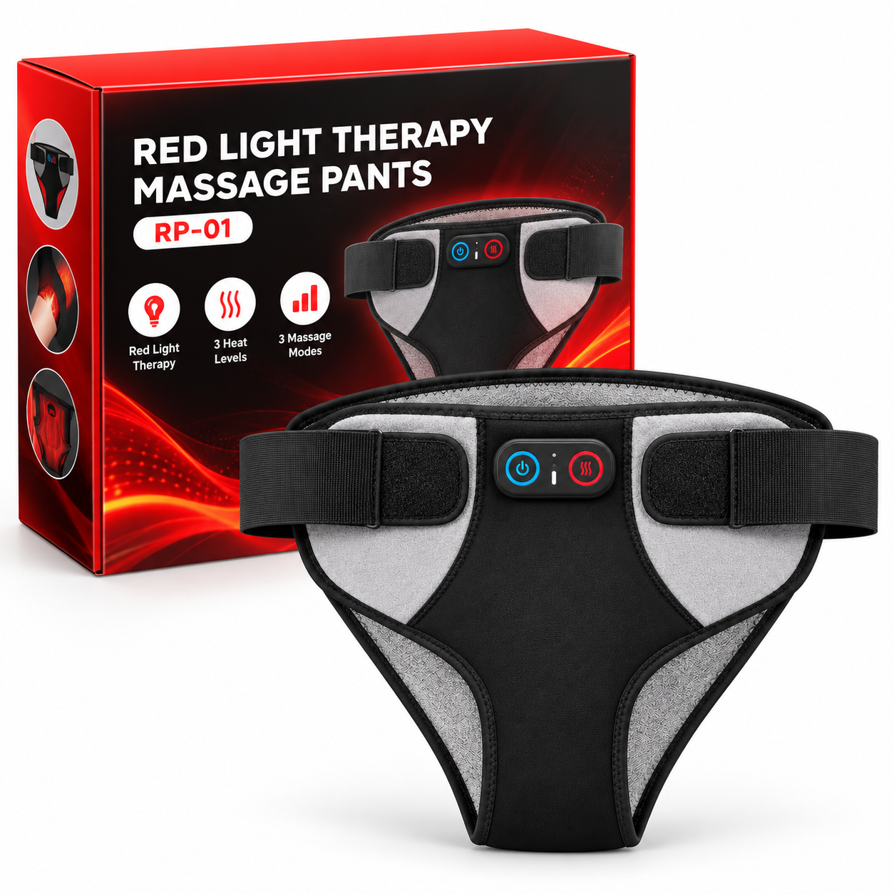 Red Light Therapy Hip & Thigh Wrap – 162 LEDs, Heat & Vibration Massage | TLG-09