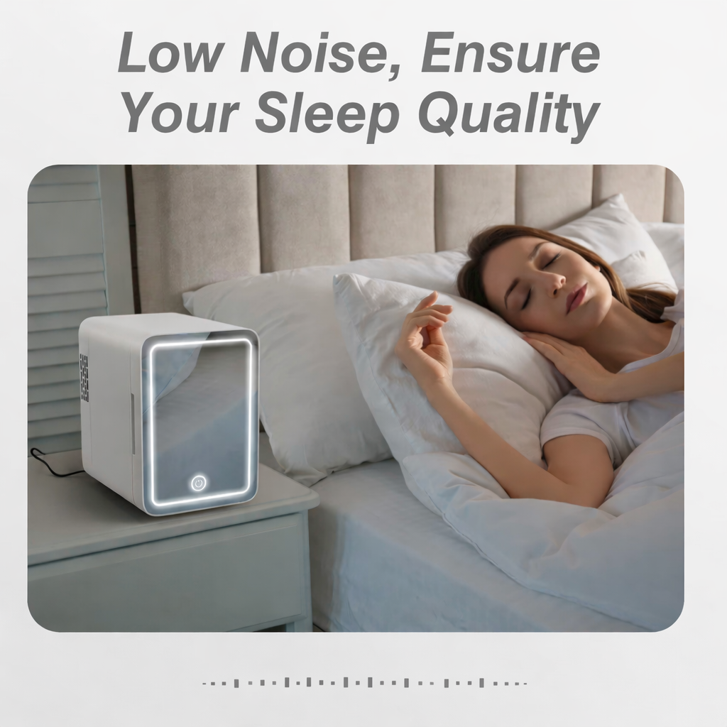 4L Mini Makeup Fridge with LED Mirror – Portable Cosmetic Storage Cooler for Home & Car