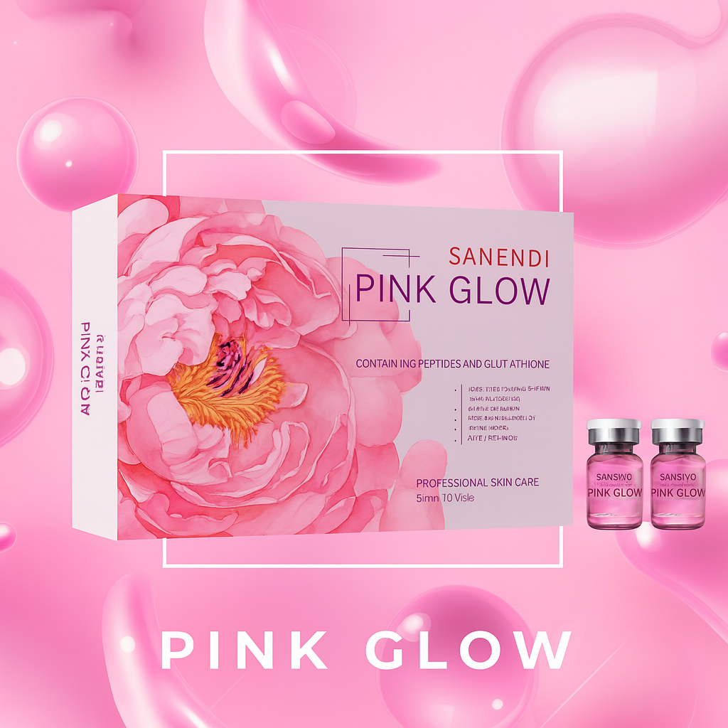 Korean Pink Glow Peptide Serum – Dr. Pen Microneedling Booster with Niacinamide for Radiant Skin & Fine Line Reduction – 10 Vials x 5ml