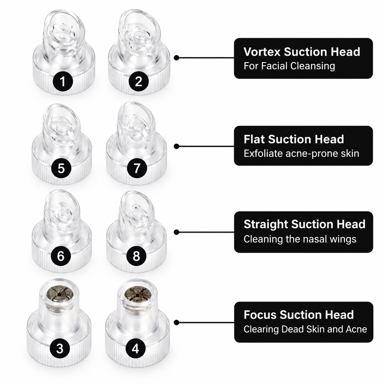 45-Piece Hydro Dermabrasion Replacement Tip Set – 5 Complete Sets