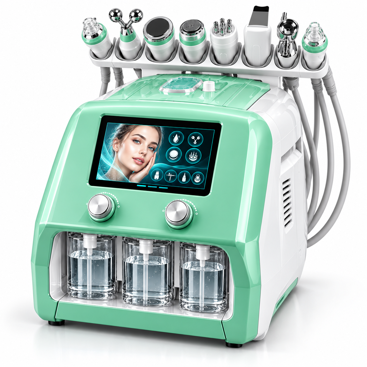 3D 8-in-1 Hydro Dermabrasion Facial Machine with Plasma, RF & Ultrasonic Therapy