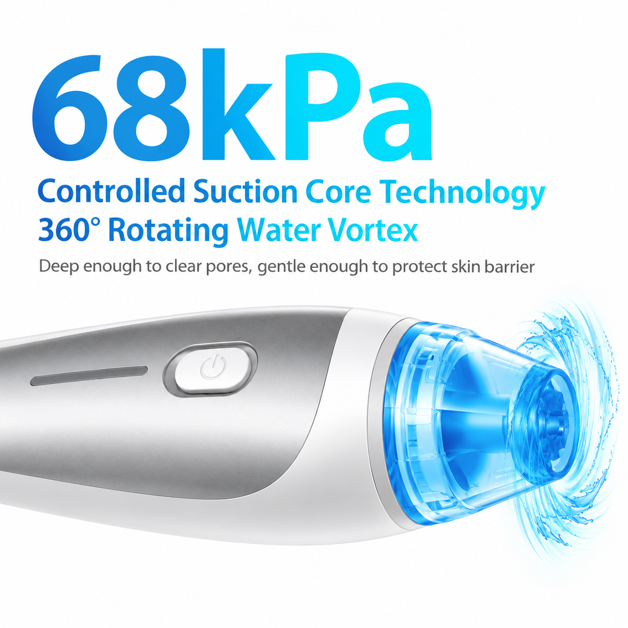 Hydro Dermabrasion Facial Machine with 68kPa Suction, Water Vortex & Dual Tanks
