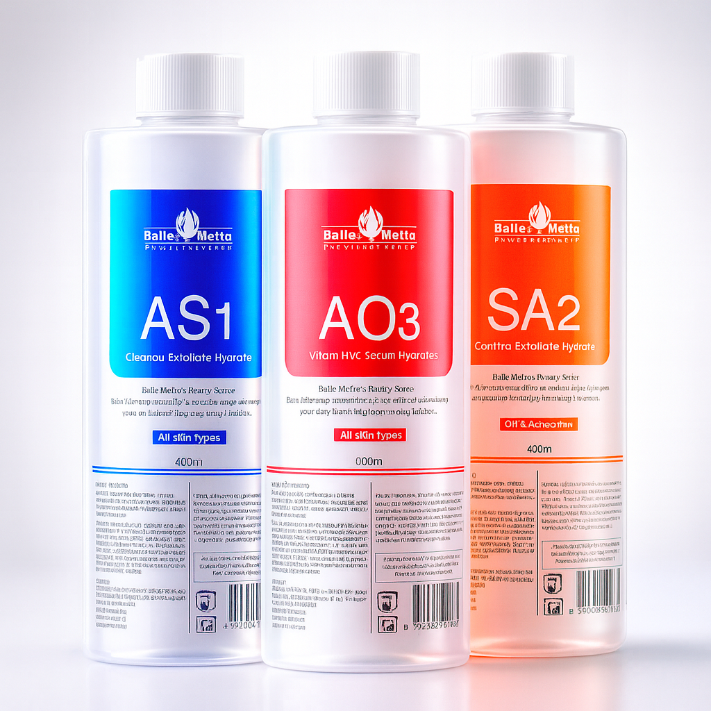 Theia Aqua Peeling Solution for Hydrafacial Machine pack of 3 400ml AS1, SA2, and AO3 Hydrogen Oxygen Facial Machine Serums