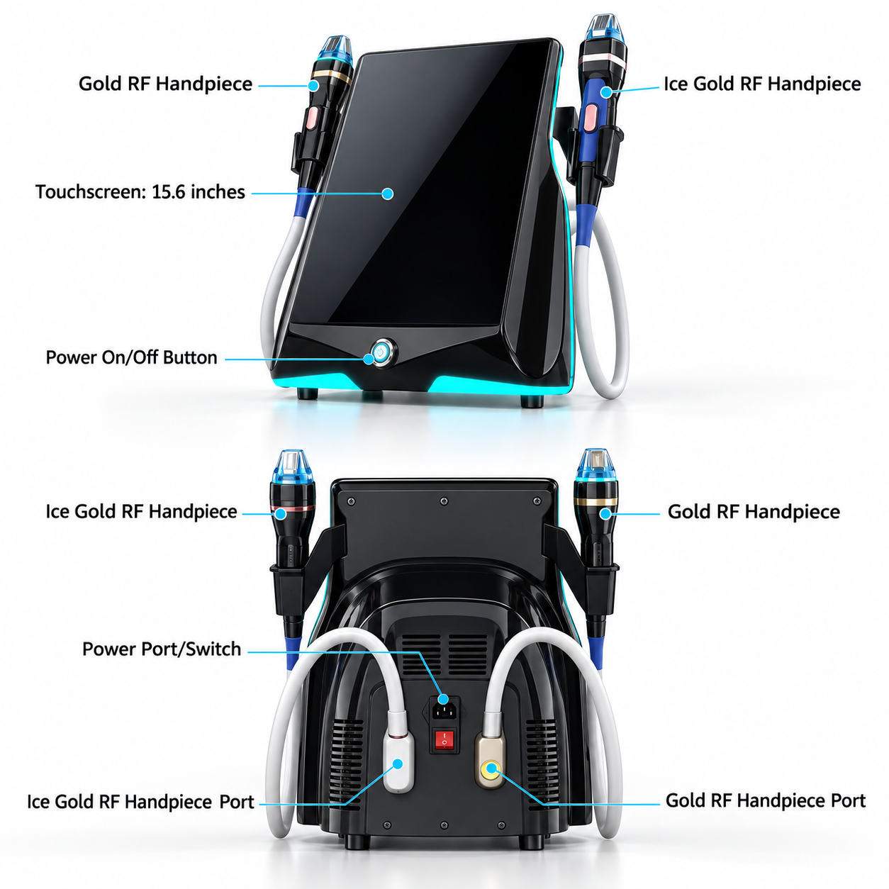 Ice Gold M9 Pro RF Microneedling Machine – Advanced Fractional RF & Cryo Cooling System