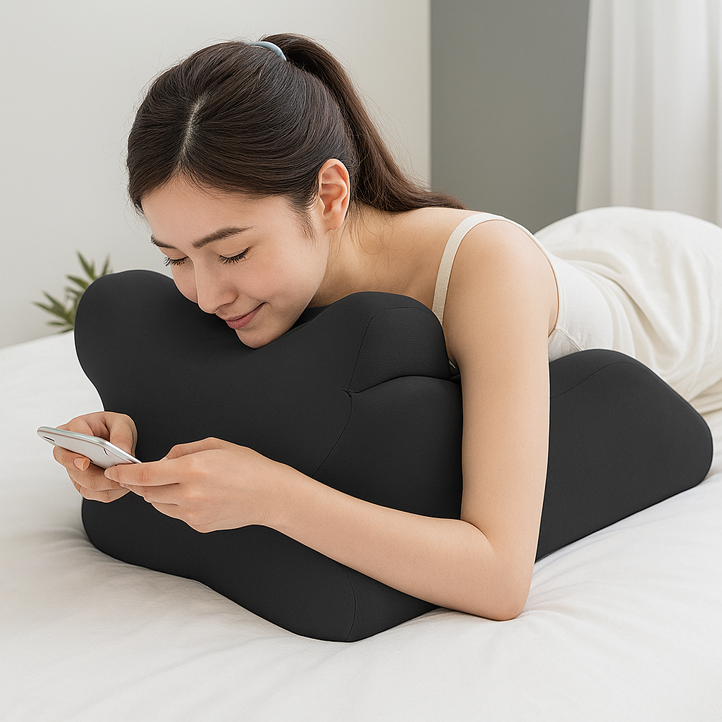 Prone Relax XL – Ergonomic Face-Down Memory Foam Pillow for Stomach Sleeping, Reading and Relaxed Prone Positioning