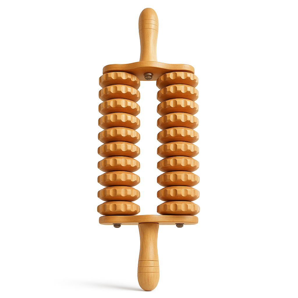 Theia DualCore Wooden Body Roller – Deep Tissue Meridian Massager