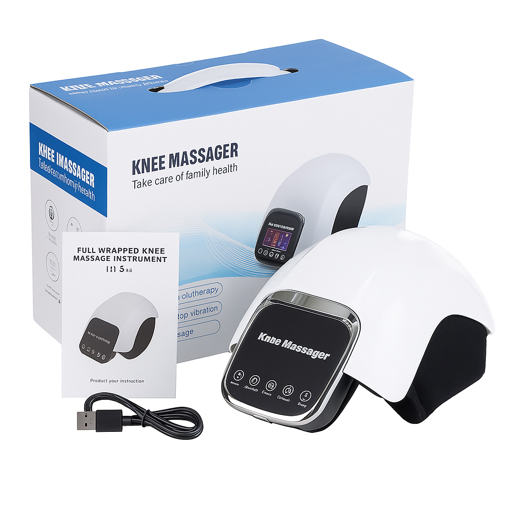 3-in-1 Knee Massager with Heat, Vibration and Light Therapy | Adjustable Wellness Device for Knee Comfort at Home