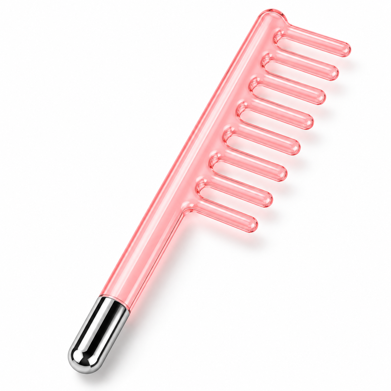 High Frequency Glass Comb Electrode – Pink Replacement Comb Attachment for Scalp & Hair Treatment Devices