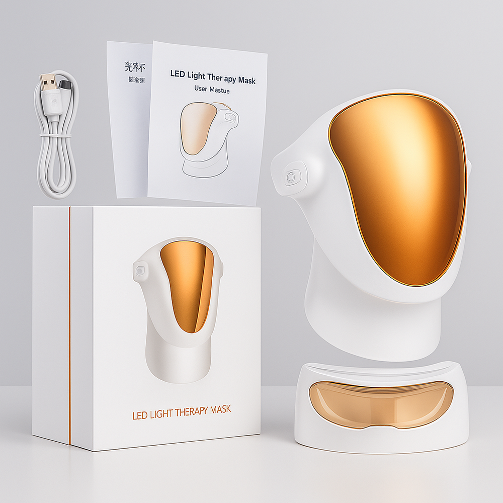 Theia 3 Colors Light LED Face Beauty Premium Mask (Nano 807pcs) Red 620-630nm Orange 580-590nm Blue 460-470nm