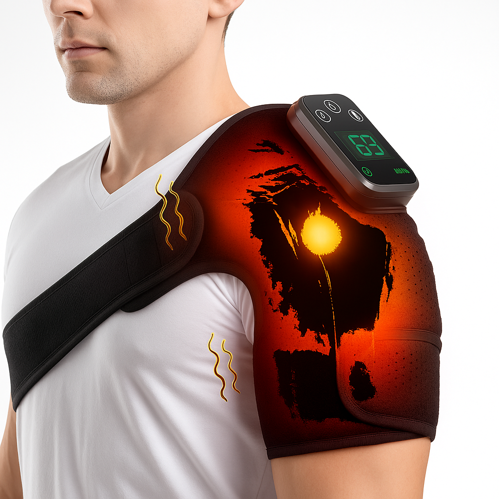 Heating Knee Vibration Massager Brace for Everyday Comfort | Adjustable Knee Support with Soothing Warmth and Gentle Vibration