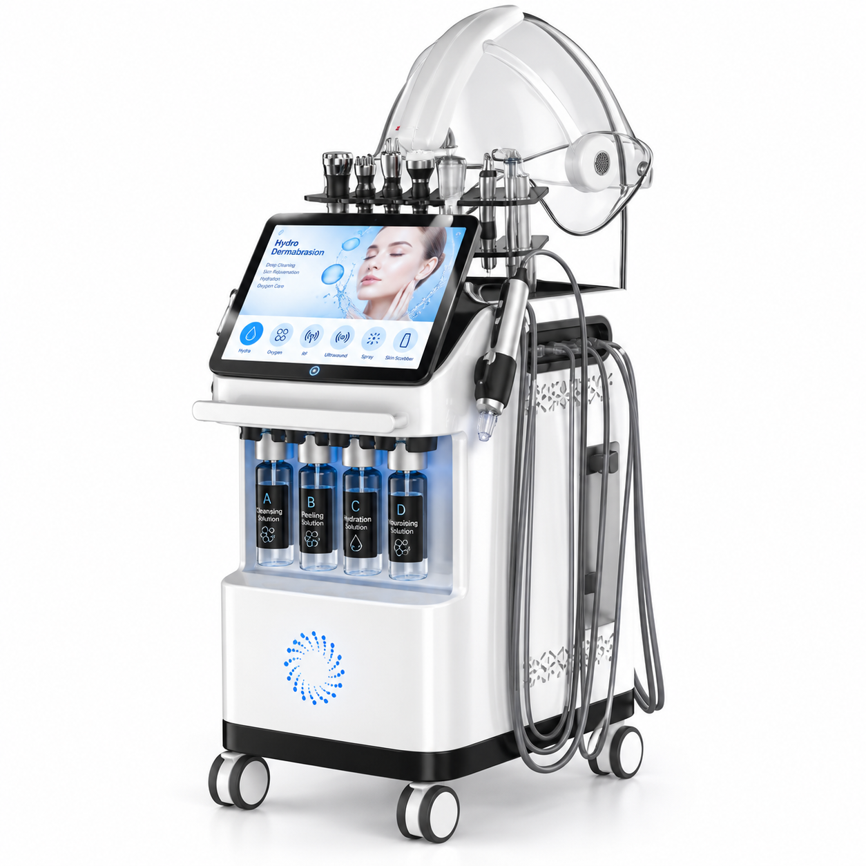 10-in-1 Hydro Dermabrasion & Oxygen Facial Machine with LED Therapy Dome – 2026 Advanced