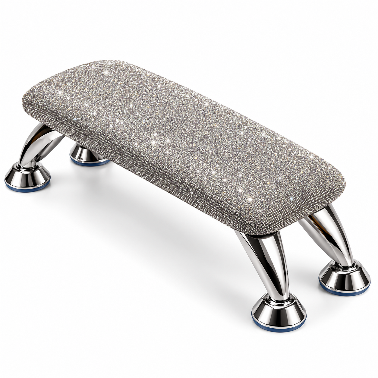 Luxury Glitter Manicure Hand Rest – Silver Padded Nail Armrest