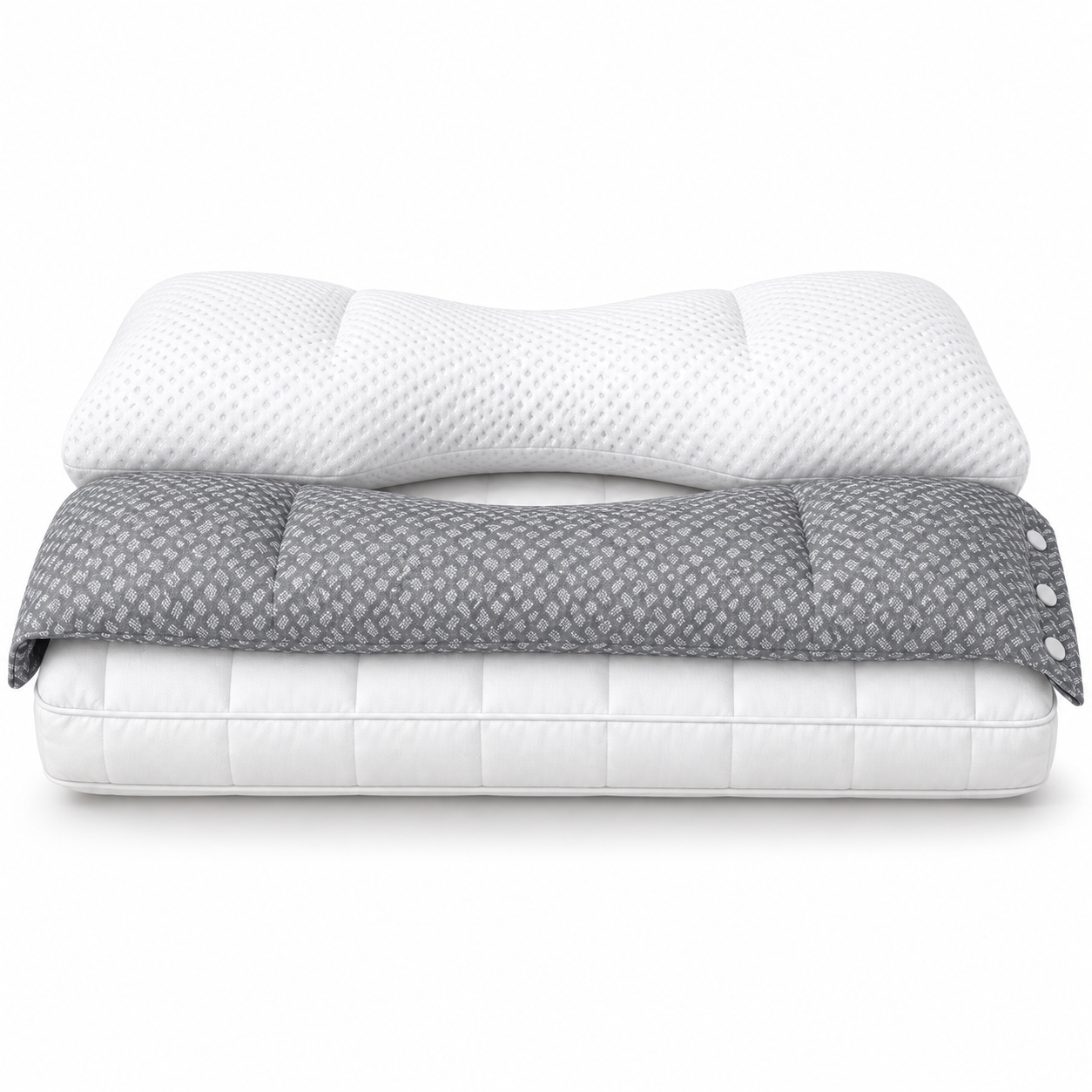 Adjustable Cervical Neck Support Pillow – Ergonomic 3-in-1 Sleeping Pillow with Detachable Neck Cushion