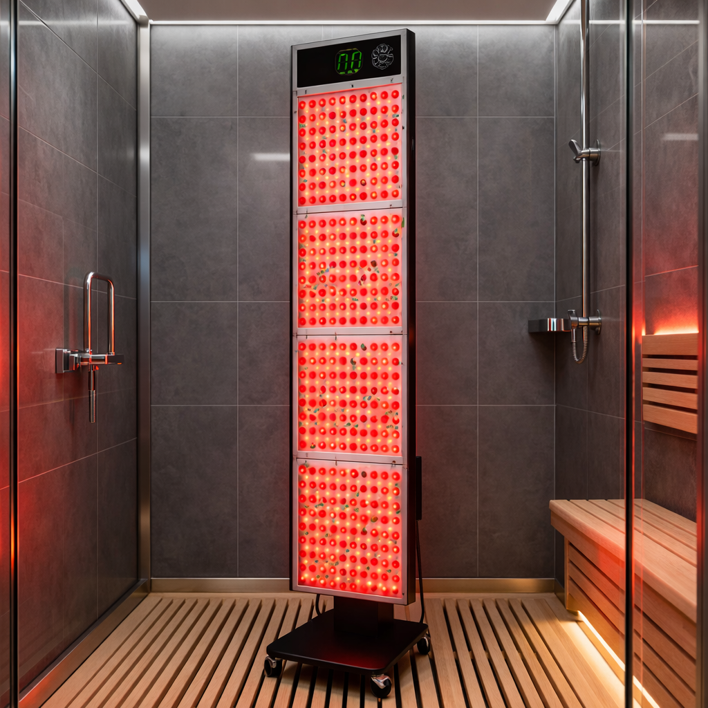 THEIA Infrared Red Light Sauna Panel – Standing Indoor LED Light Sauna, 660nm & 850nm, 1600W, Full Body Use