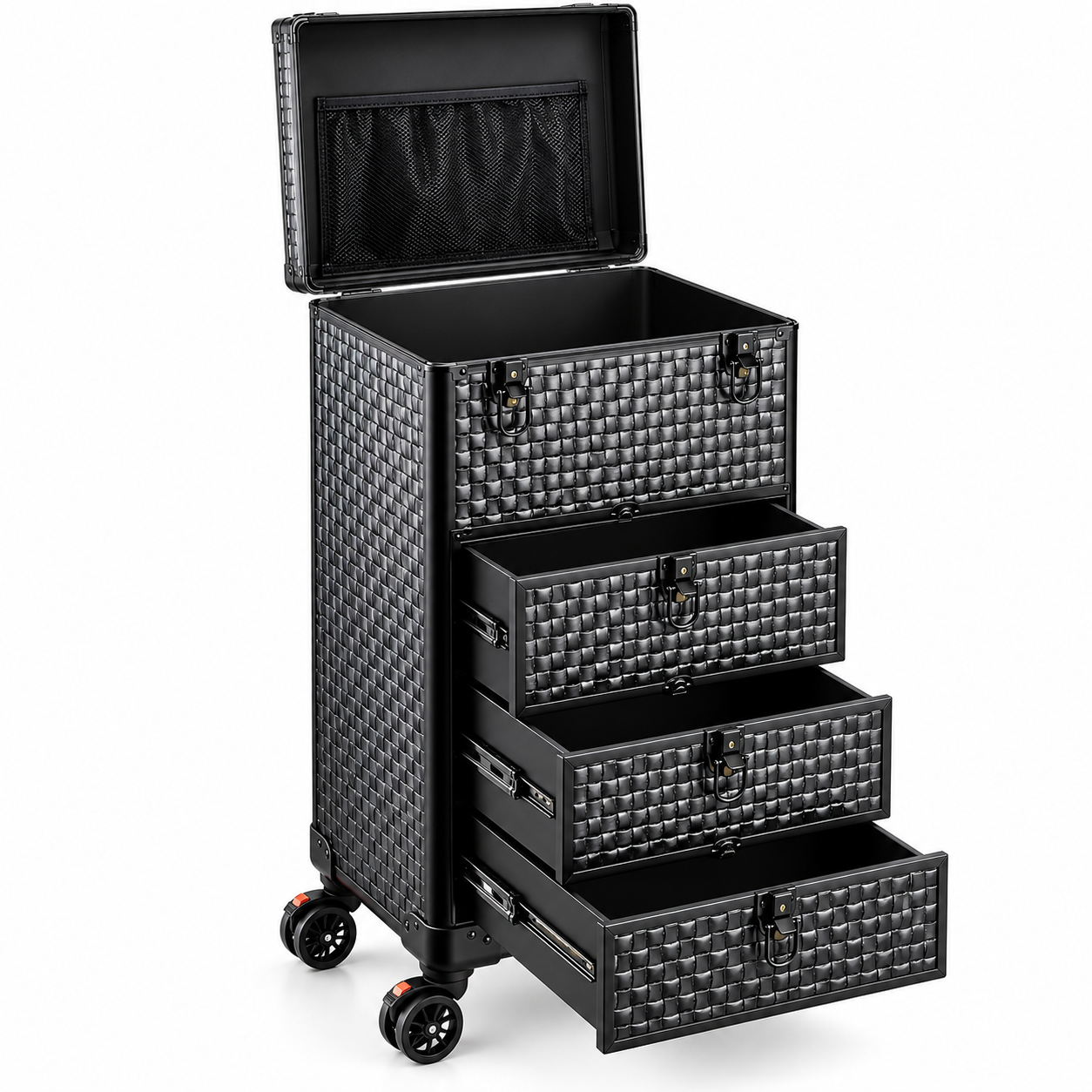 Rolling Beauty Makeup Case – 3-Drawer Salon Organizer Trolley with Wheels & Storage Compartments