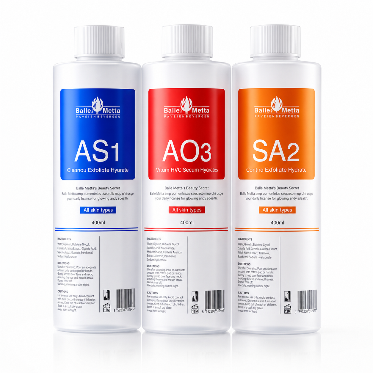 Theia Aqua Peeling Solution for Hydrafacial Machine pack of 3 400ml AS