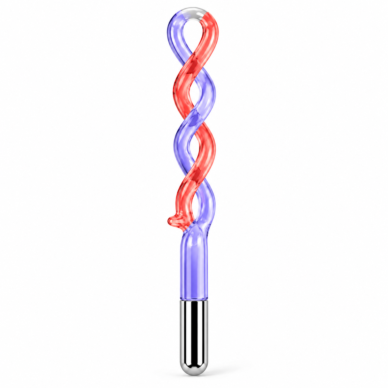 High Frequency Glass Spiral Electrode – Dual-Color Twisted Replacement Attachment for Beauty Devices