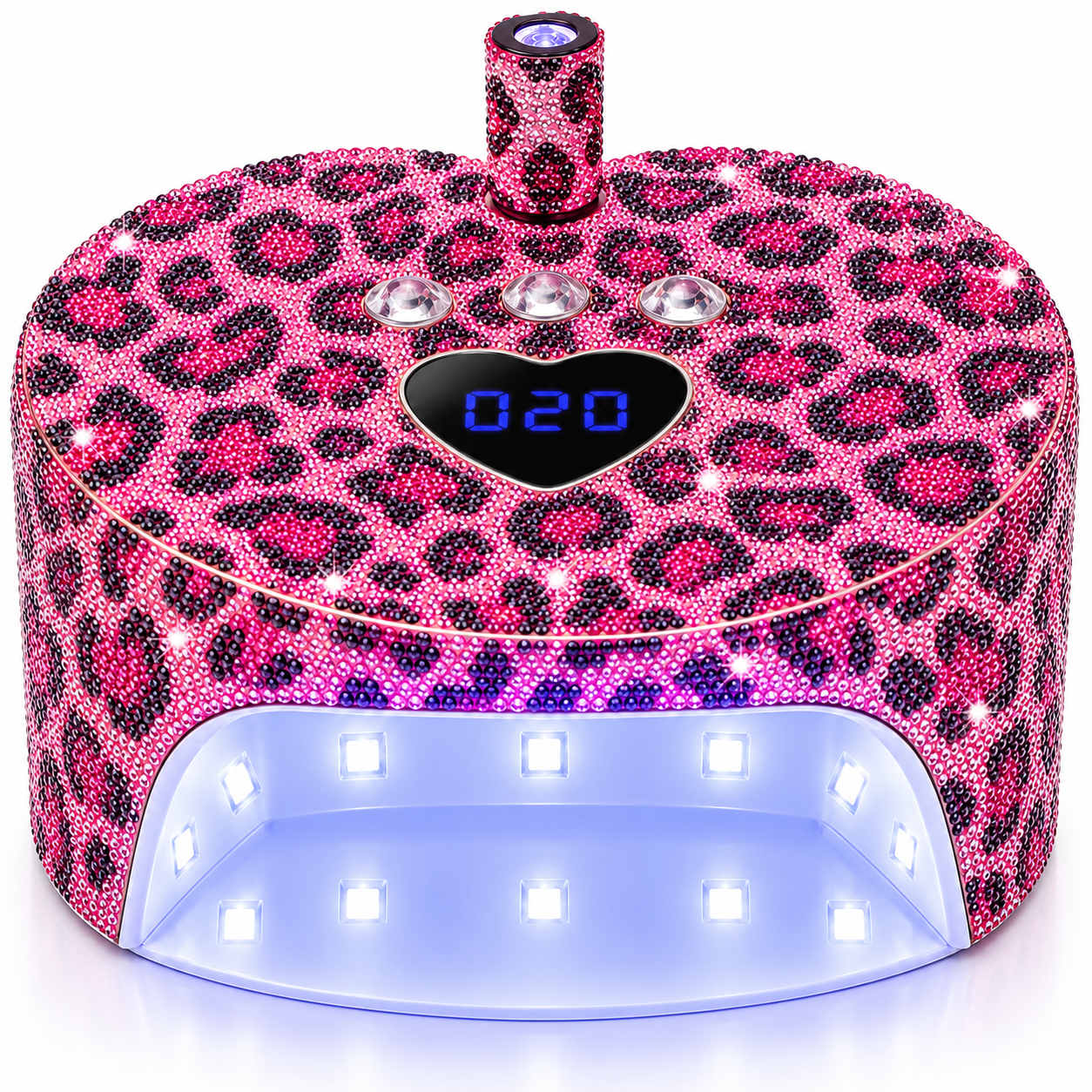Professional 2-in-1 Rechargeable UV/LED Nail Lamp – Pink Leopard Edition