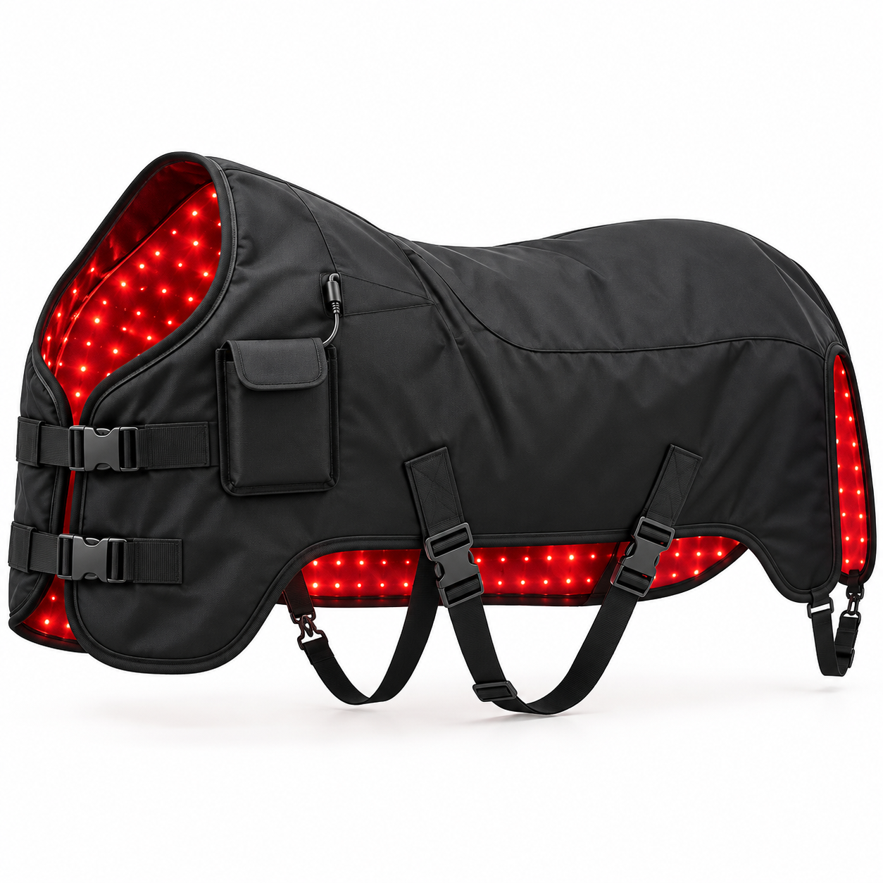 Horse Red & Near-Infrared LED Back Blanket – Battery-Powered Equine Wellness Light Pad